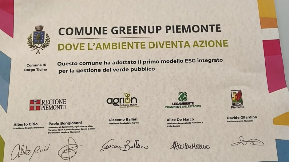 Borgo Ticino selezionato per partecipare al progetto pilota GreenUp Piemonte